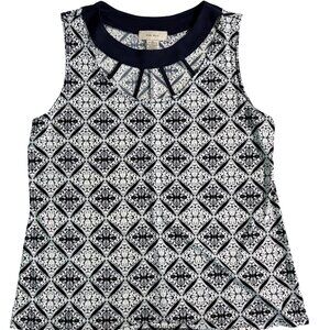 Diana Bell Blue and White Print Tank Top Size XL